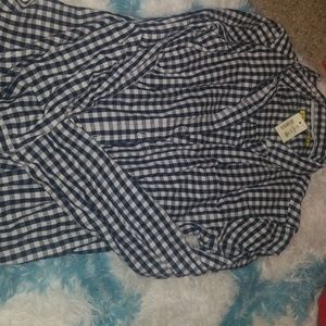 Flannel blue and white